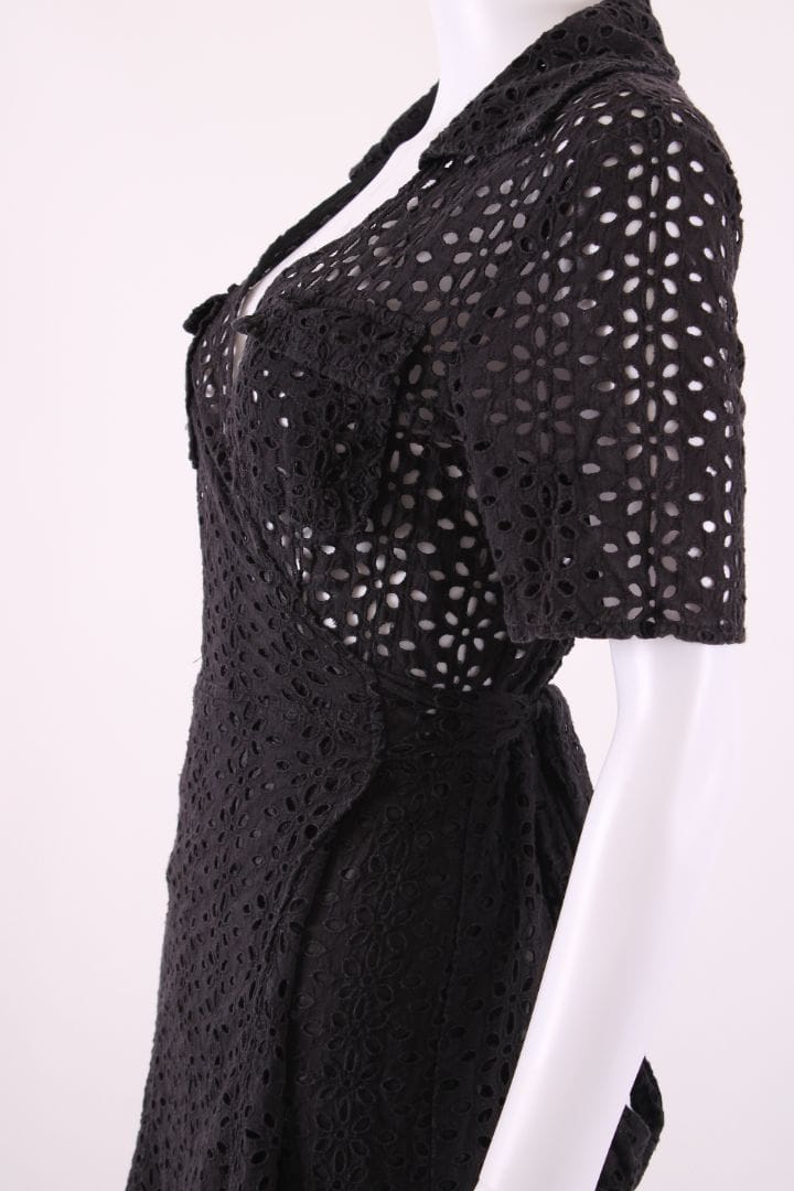 Diane Von Furstenberg Diane Von Furstenberg Broderie Wrap Dress Black 10