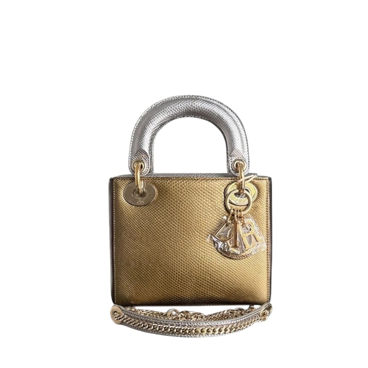 Dior DIOR LADY MINI - EXOTIC LIZARD TWO TONE GOLD HARDWARE SYCM637