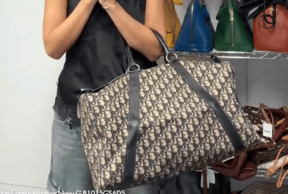 DIOR DIOR Trotter Boston Canvas×Leather Navy B10097MWG9