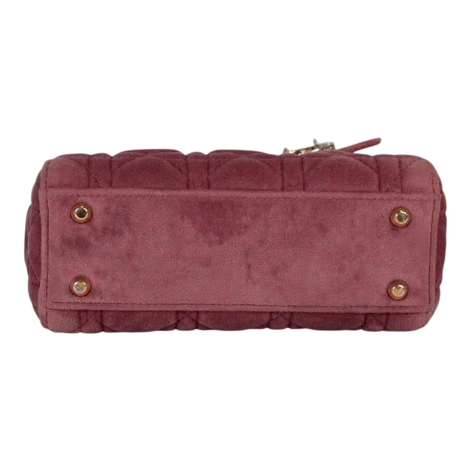 Dior Dior Lady Dior Mini Old Pink Velvet Bag