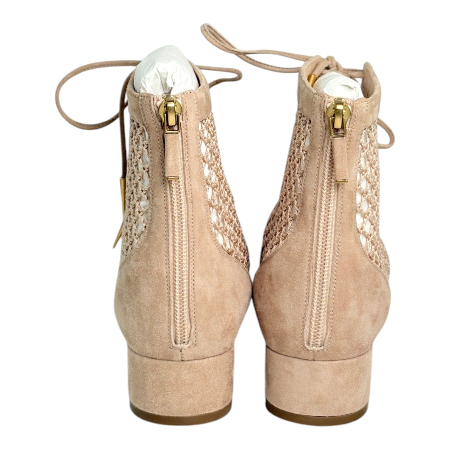 Dior Dior Suede & Resille Nude Boots - Size 37.5