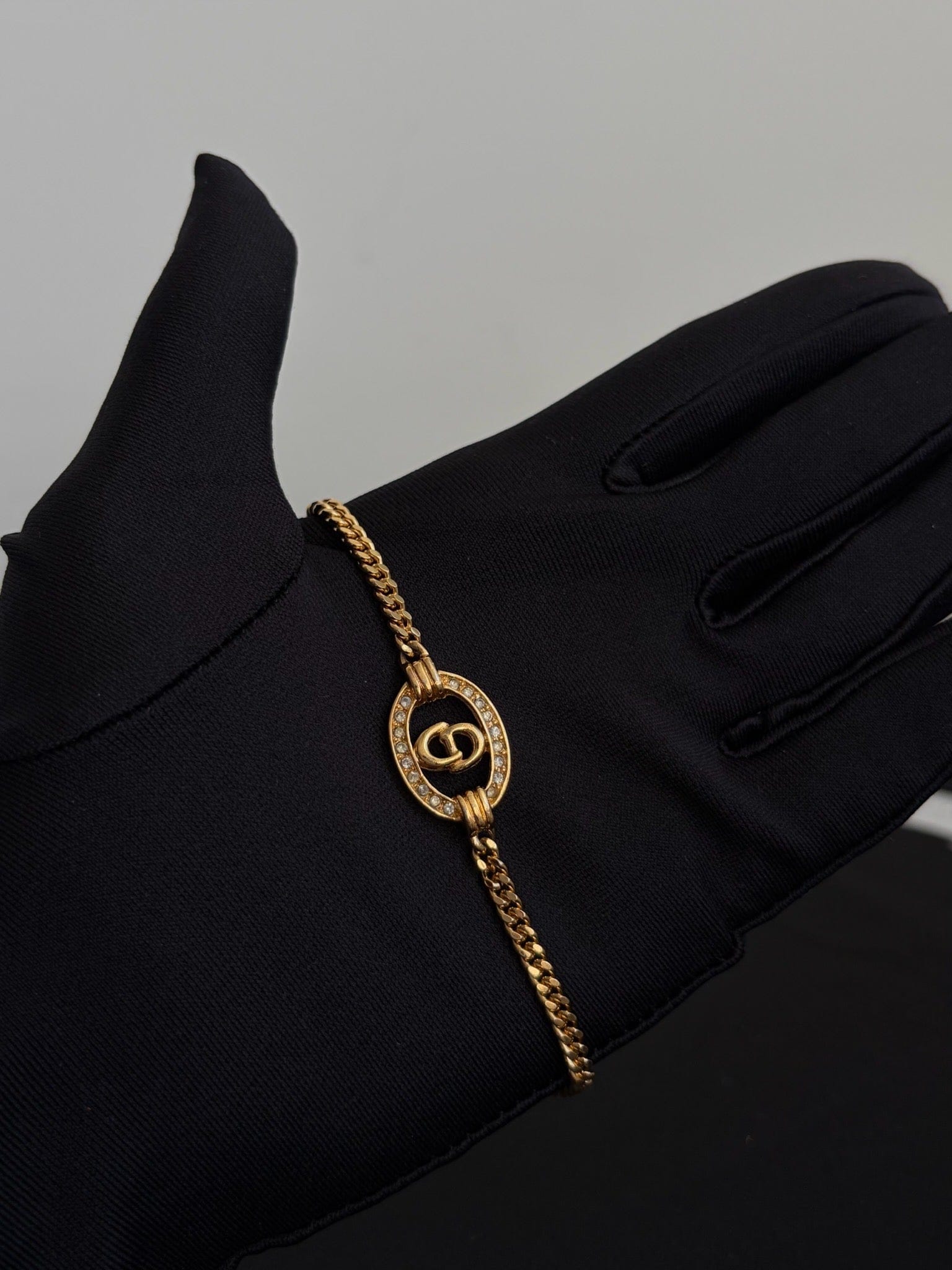 Dior Dior Gold Crystal Oval CD Bracelet