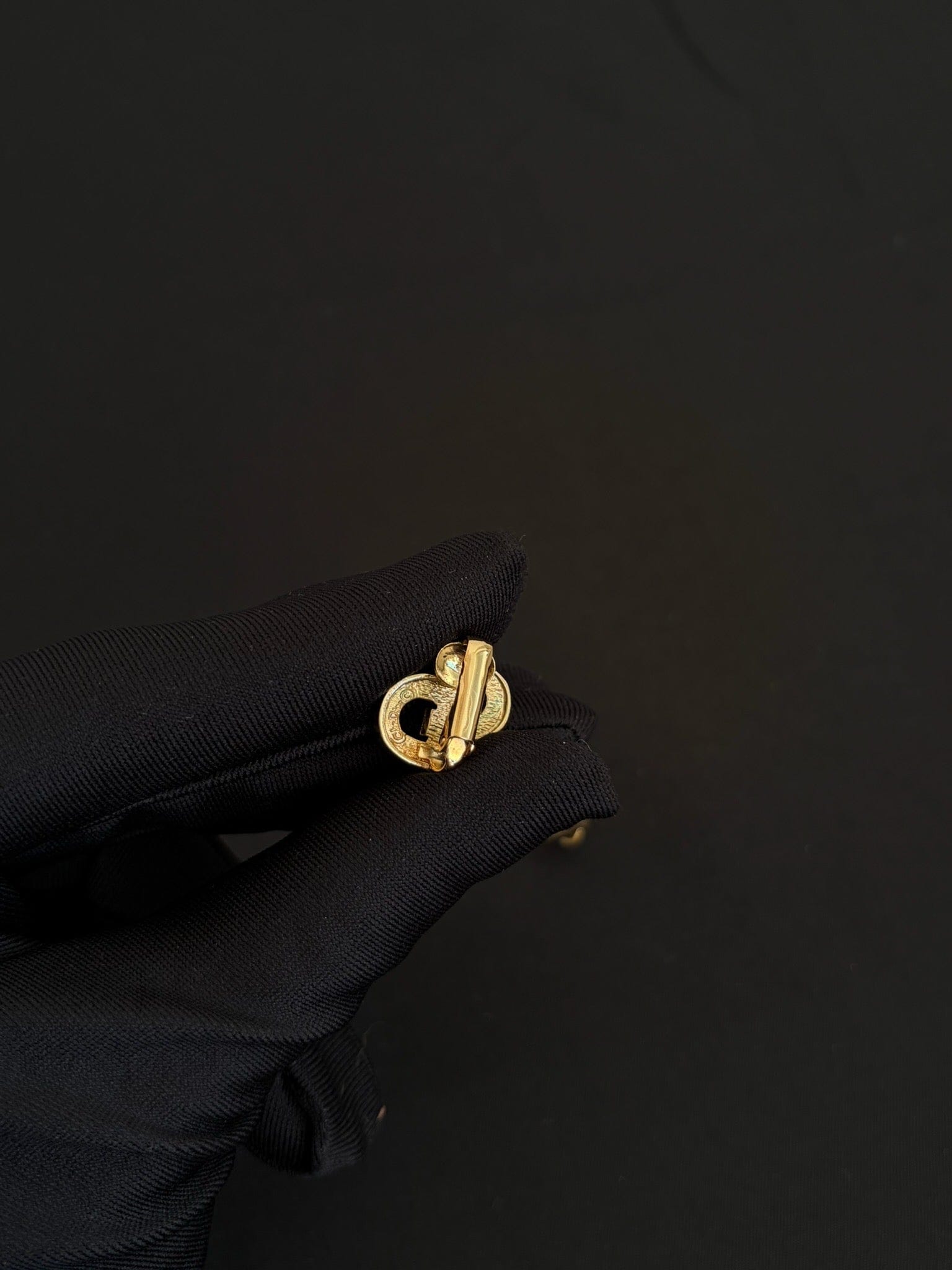 Dior Dior Gold Crystal CD Logo Ear Clips