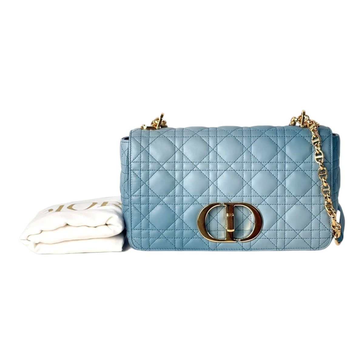 Dior Dior Blue Medium Caro (25cm) Bag with GHW