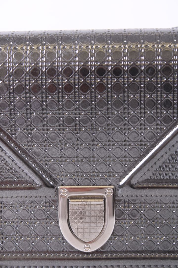 Dior Dior Diorama Cannage Wallet On Chain Bag Gunmetal