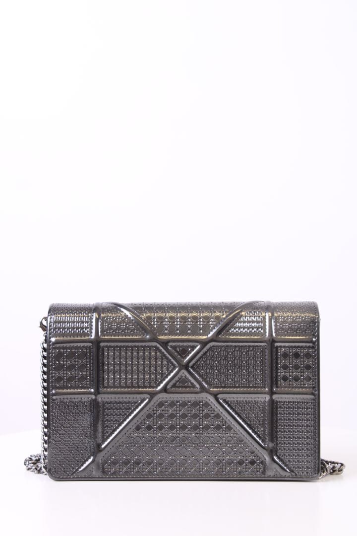Dior Dior Diorama Cannage Wallet On Chain Bag Gunmetal