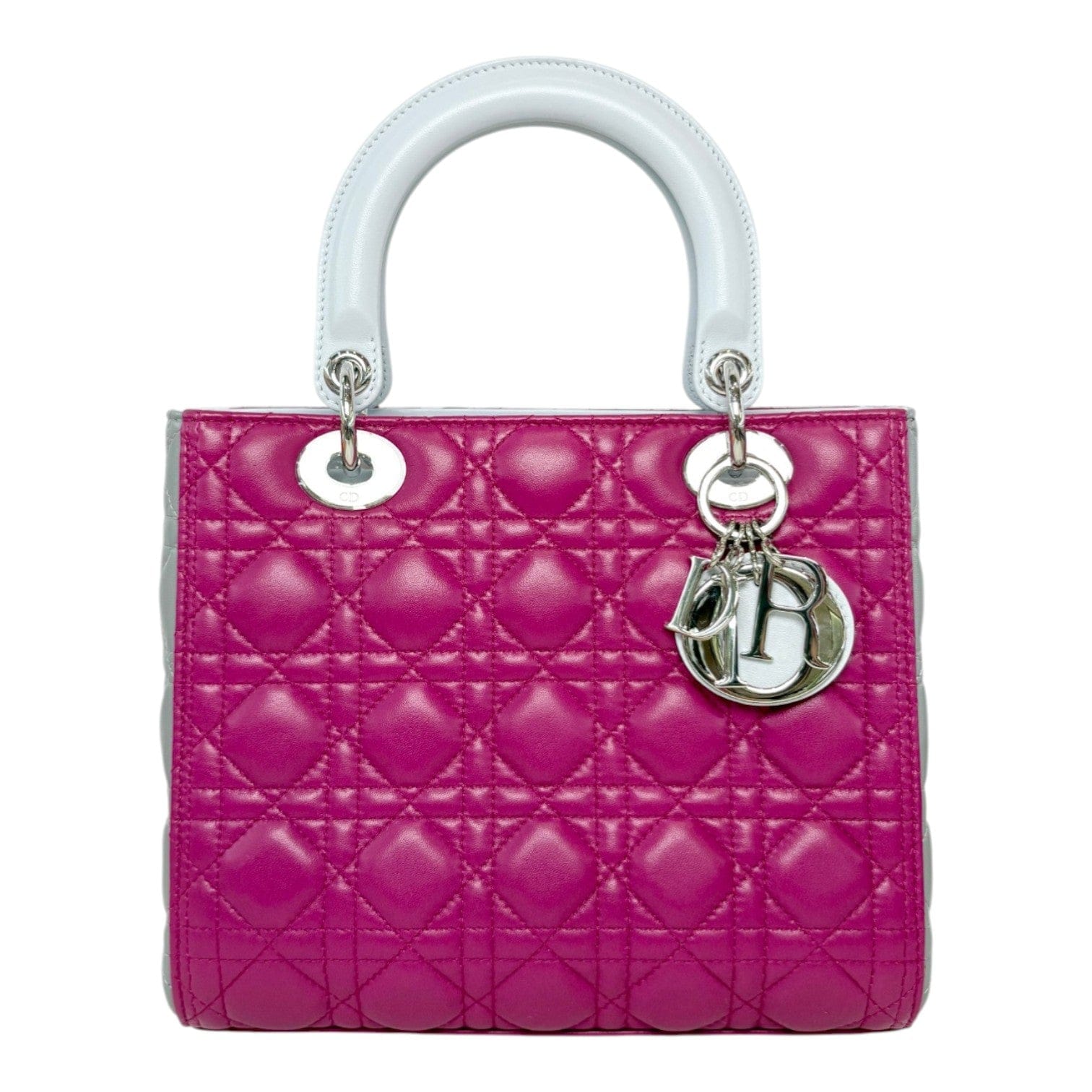 Dior Dior Lady Dior Medium Bag in 2 Tone Pink Grey