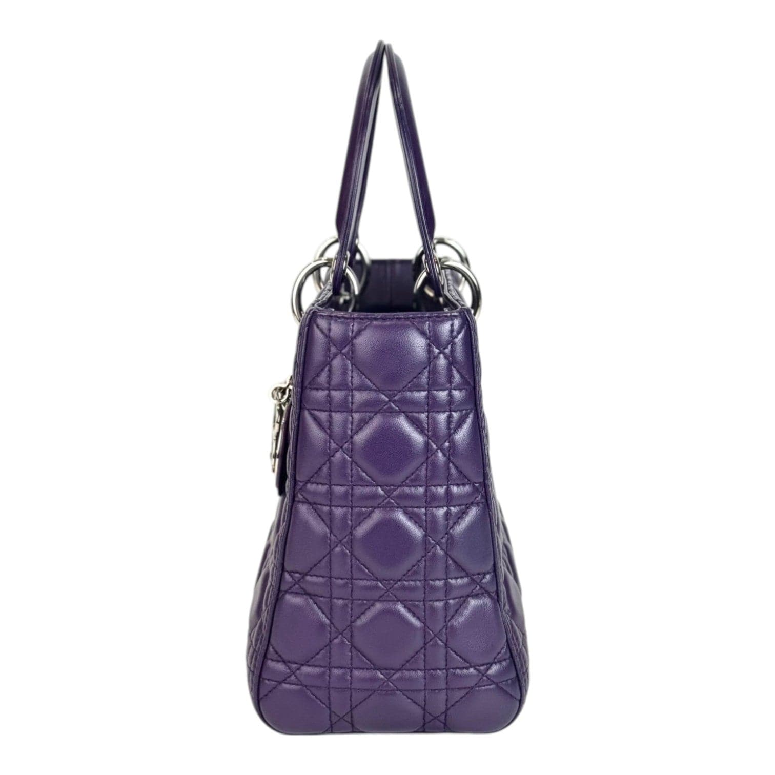 Dior Dior Lady Dior Medium Lambskin Purple Bag