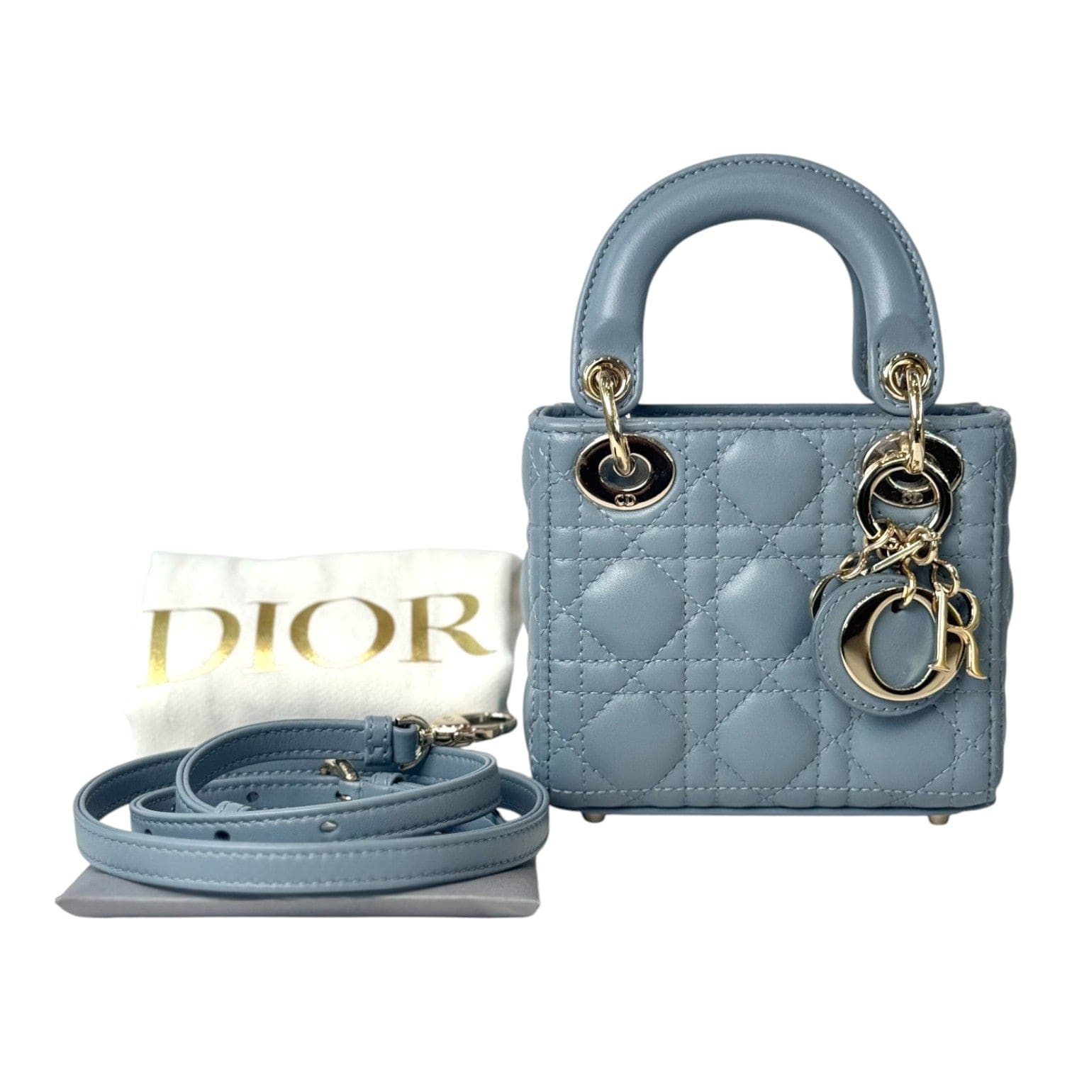 Dior Dior Lady Dior Micro Cloud Blue Bag
