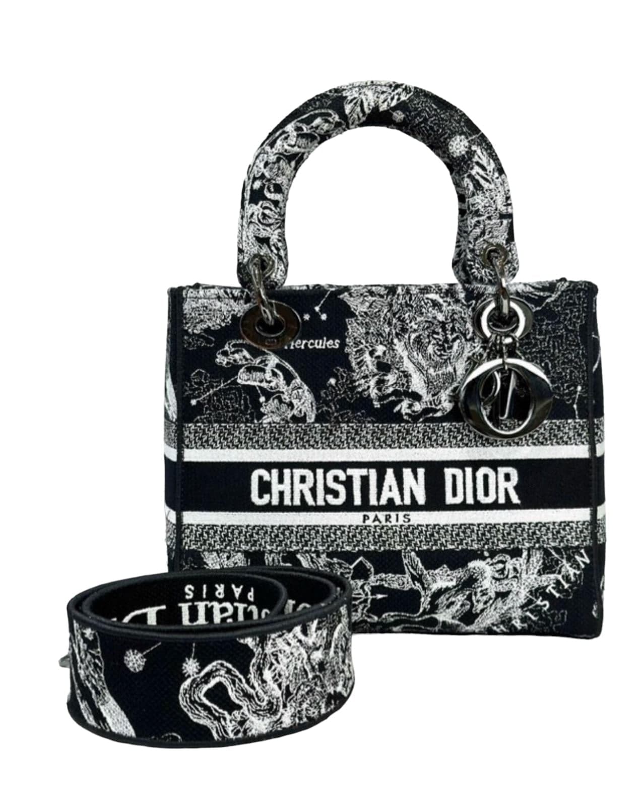 Dior Dior Lady Medium Black Canvas Bag