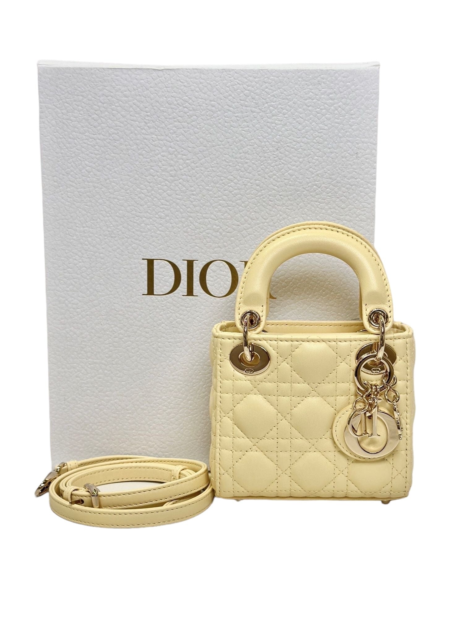 Dior Dior Micro Yellow Lady Dior Bag