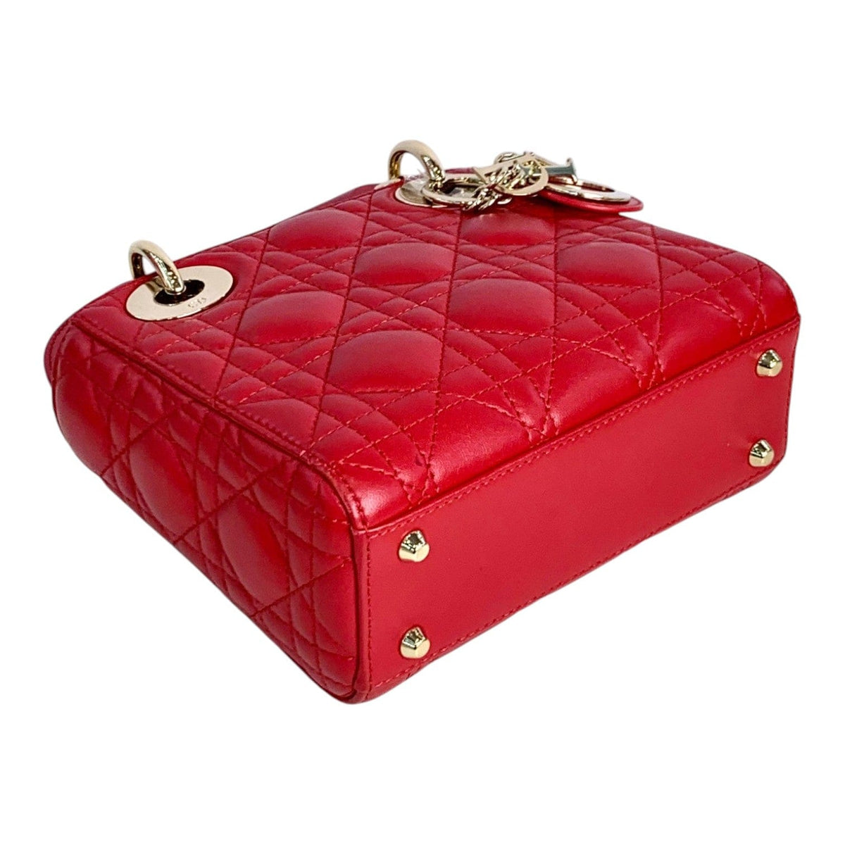 Dior Dior Red Mini Lady Dior Bag with Gold Hardware