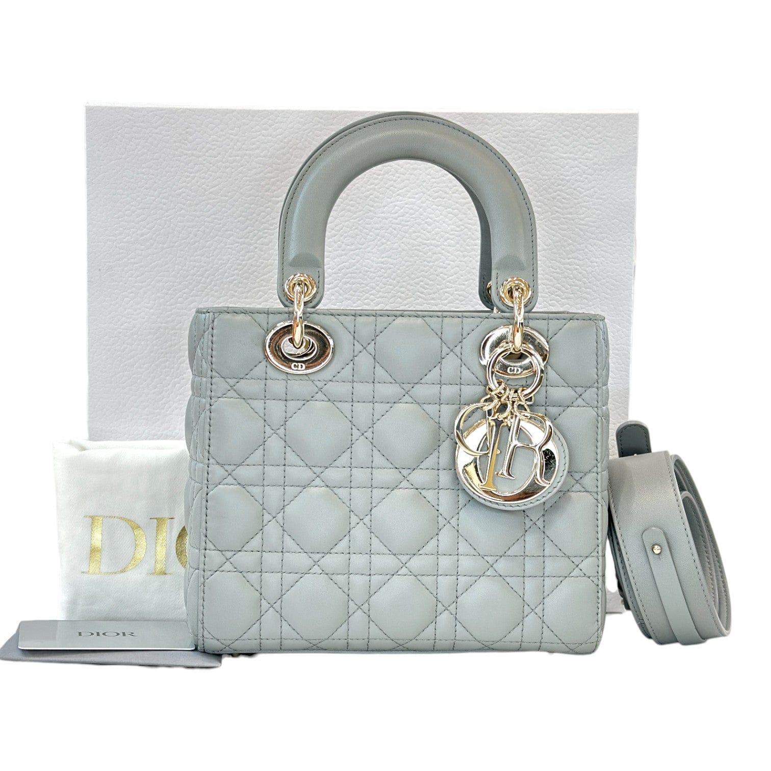 Dior Dior Small Grey Lady Dior Bag