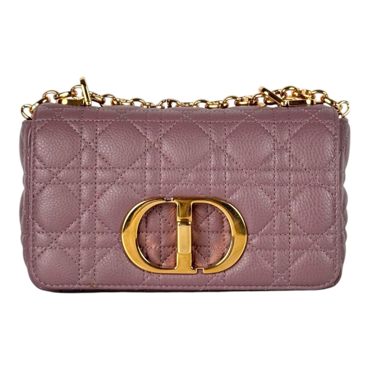 Dior Dior Small Purple/Pink Tone Caro Leather Bag with Chain Strap