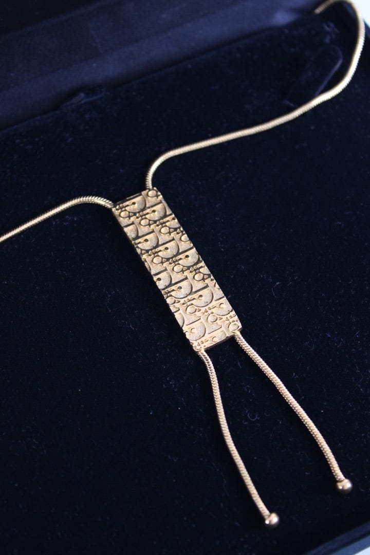 Dior Dior Monogram Trotter Necklace Gold Colour
