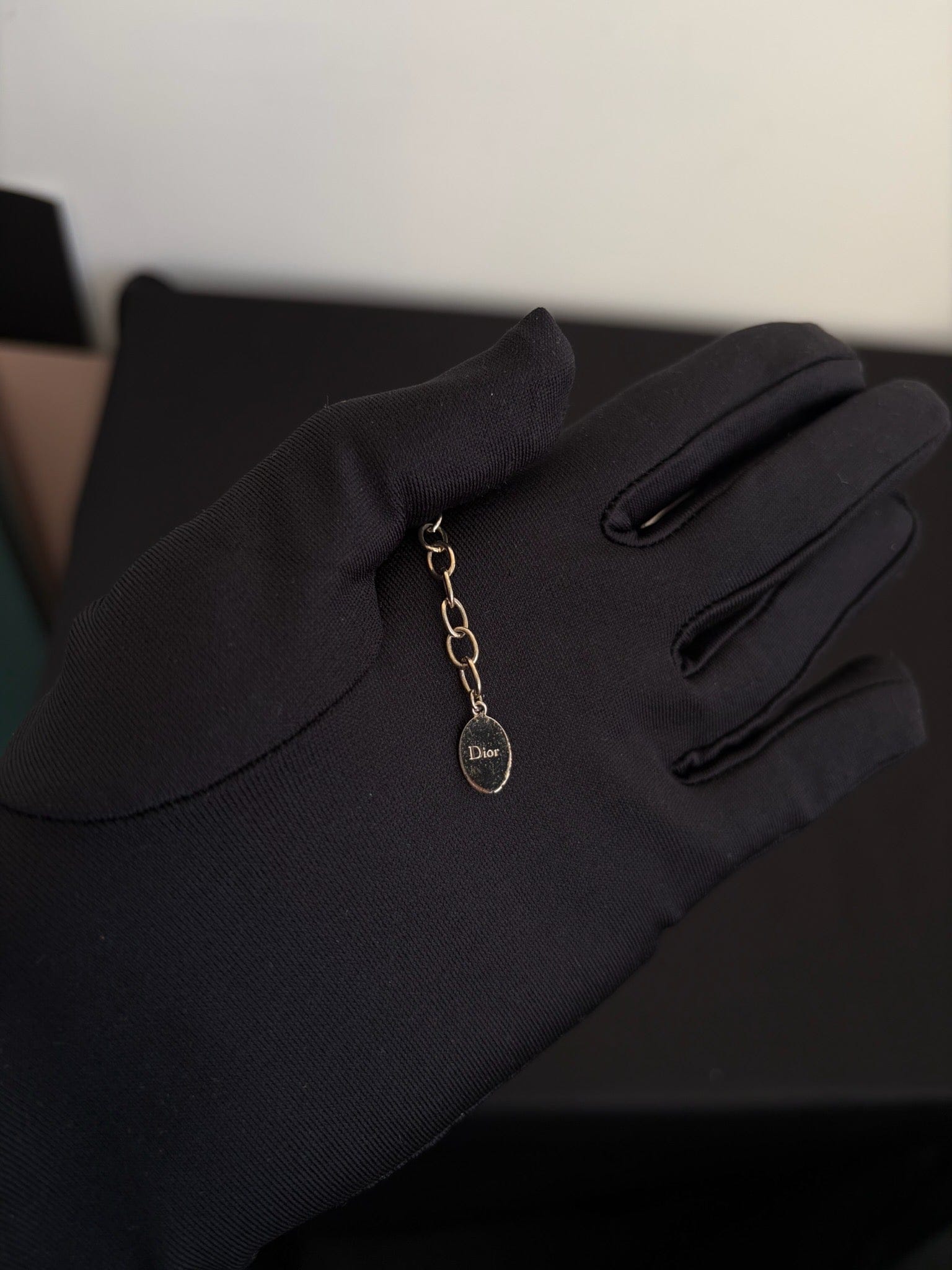 Dior Dior Silver Crystal Logo Letter Necklace