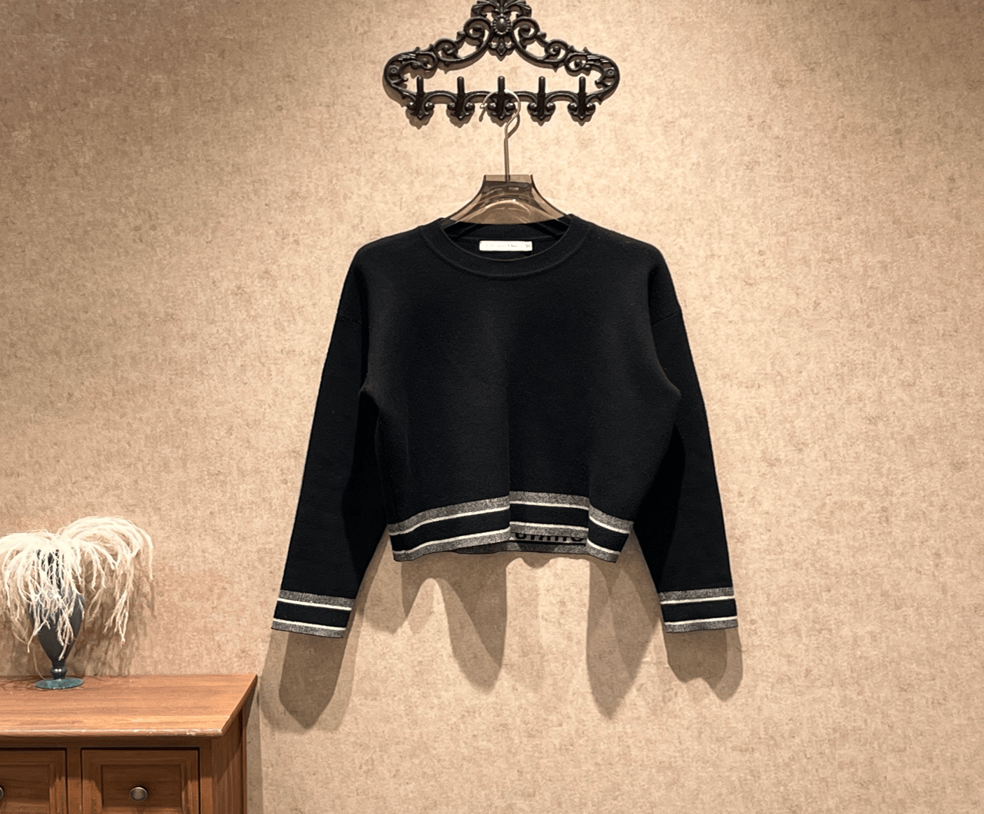 Dior Dior black slogan logo cashmere sweater / Size 38 / 99% new / 42053 SGC42053