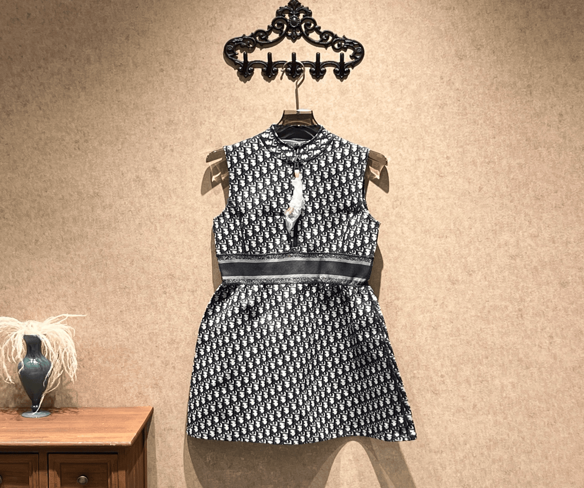 Dior blue monogram all-over print dress / Size 40 / Brand new with tags / 40986 SGC40986