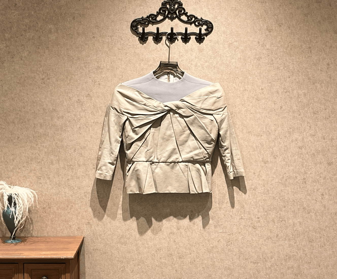 Dior Dior pleated leather patchwork long-sleeved top / Size 36 / 99% new / 40032 SGC40032