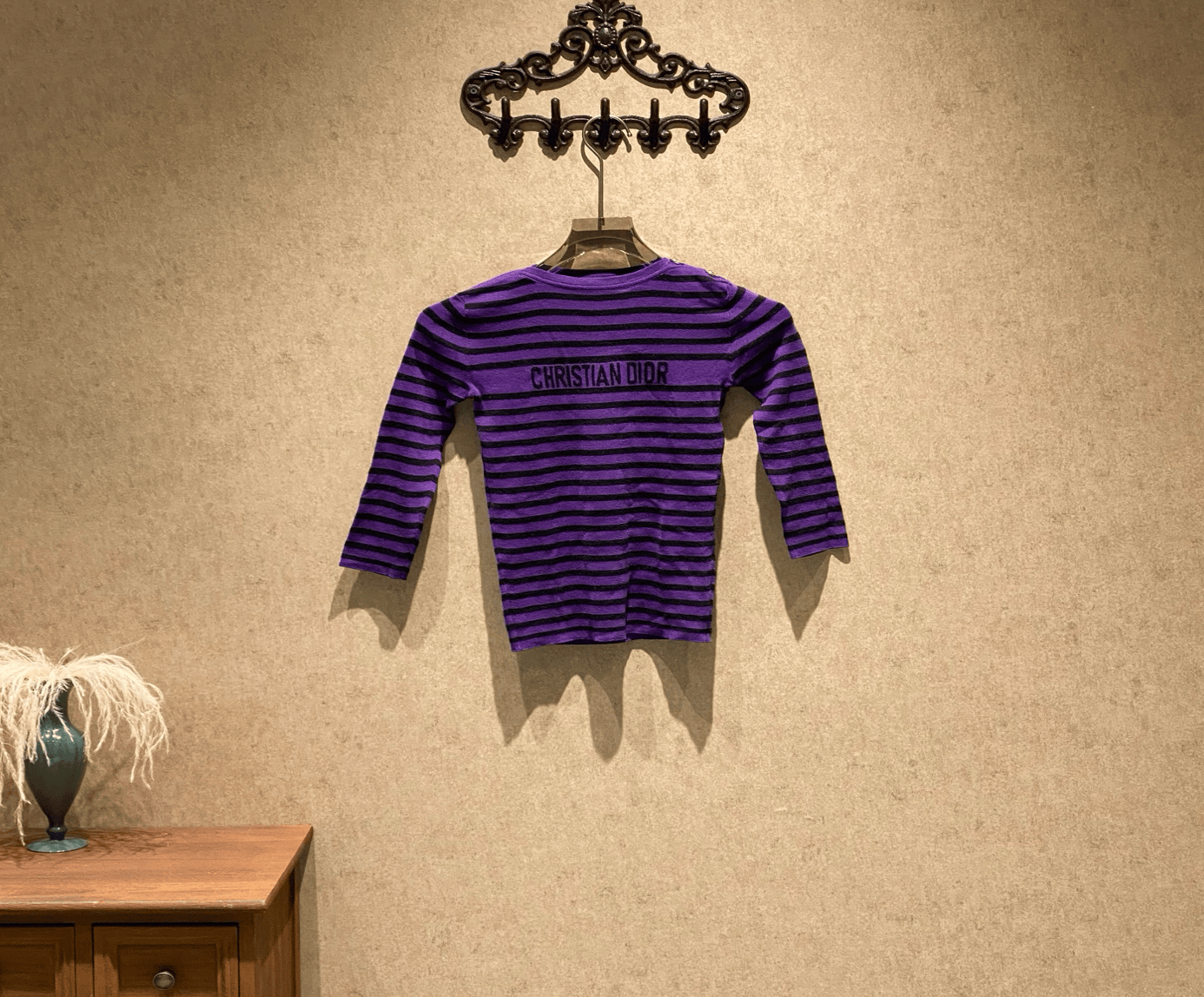 Dior Dior purple striped logo knit sweater / size 36 / 99% new / 39980 SGC39980