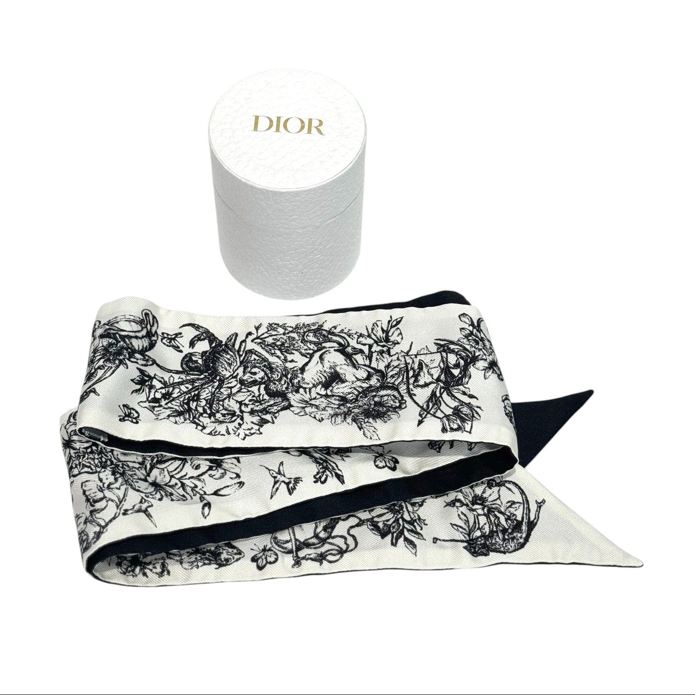 Dior Dior Black and White Silk Twilly