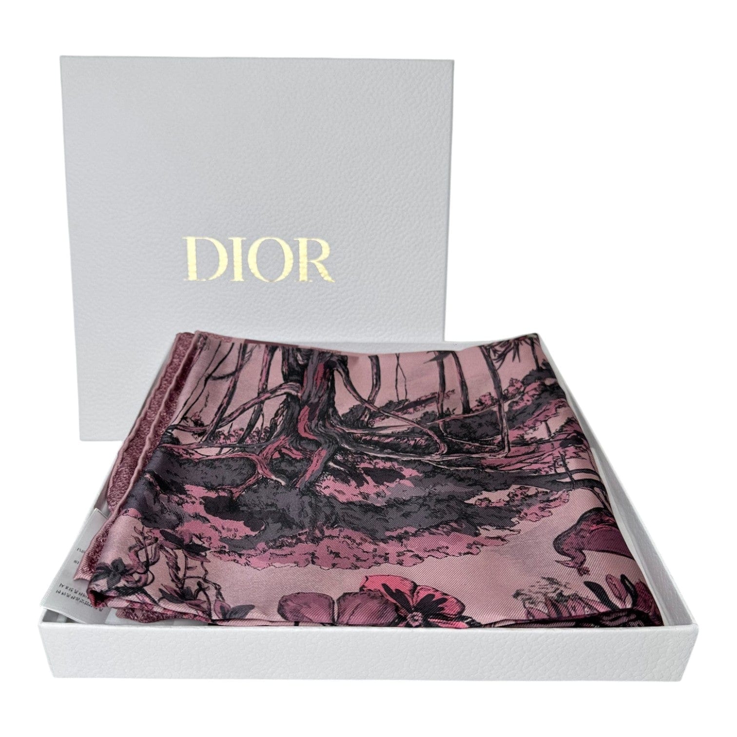 Dior Dior Toile De Jouy Sauvage Silk Scarf Double Side 90cm