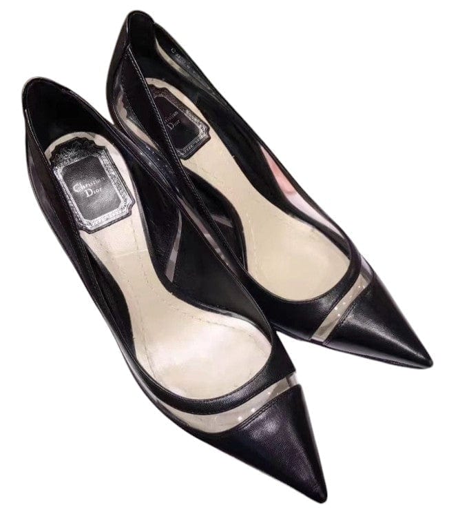 Dior 38. Christian Dior Black Leather  Pumps - 36