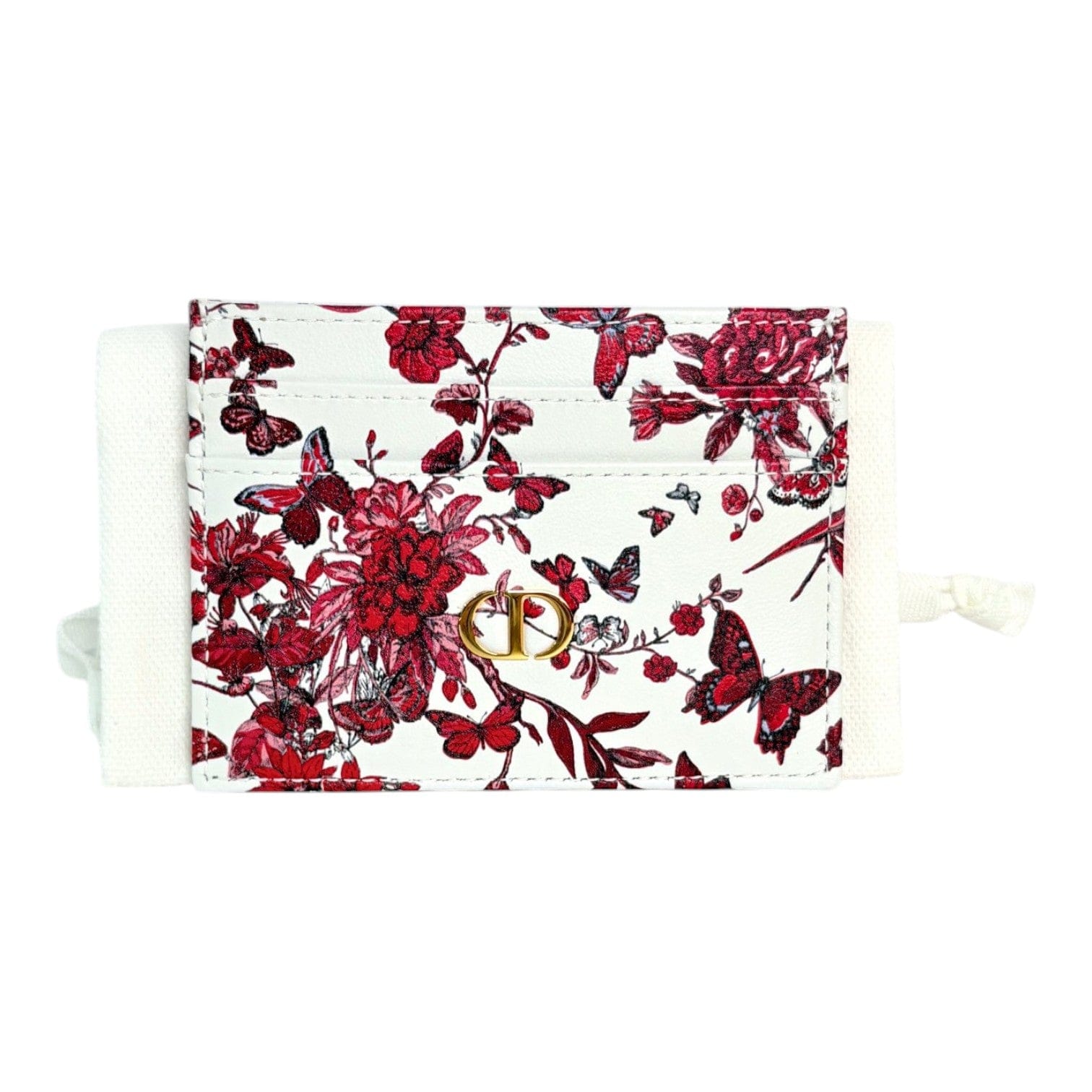 Dior Dior White Flower Card Holder Wallet