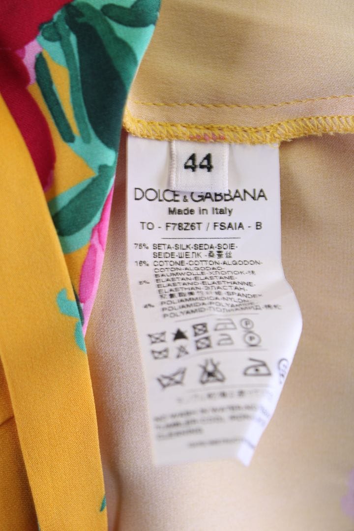 Dolce & Gabbana Dolce & Gabbana Floral Lace Trim Camisole Mustard/ Pink M