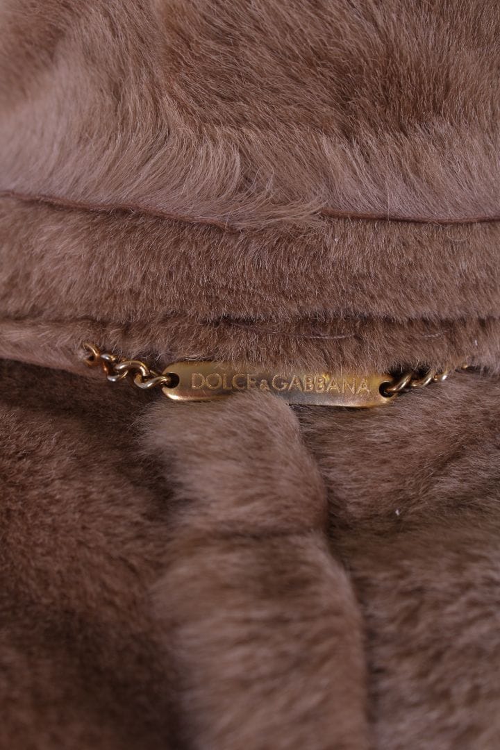 Dolce & Gabbana Dolce & Gabbana Leopard pony hair lining reversible coat brown suede 46