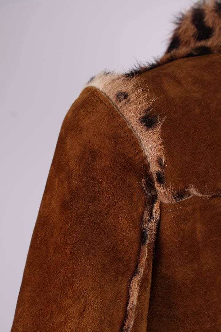 Dolce & Gabbana Dolce & Gabbana Leopard pony hair lining reversible coat brown suede 46