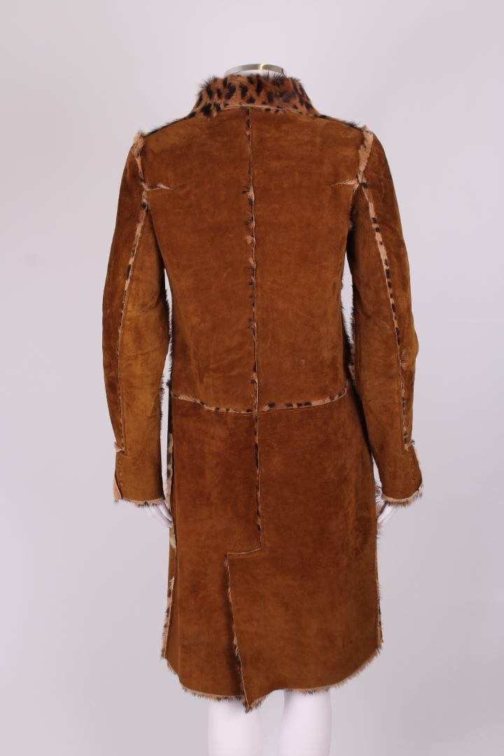 Dolce & Gabbana Dolce & Gabbana Leopard pony hair lining reversible coat brown suede 46