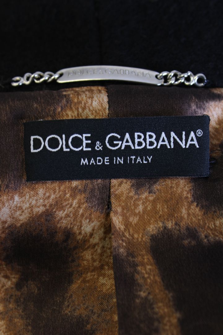 Dolce & Gabbana Dolce & Gabbana Sequin Trim Coat Black 12