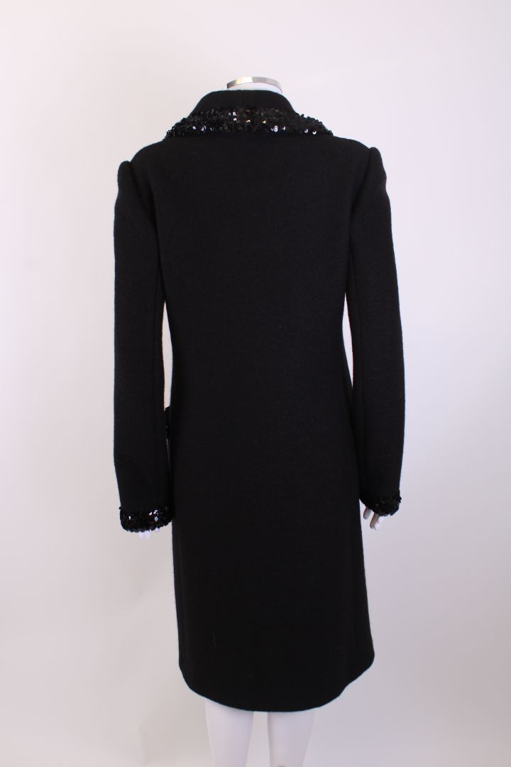 Dolce & Gabbana Dolce & Gabbana Sequin Trim Coat Black 12