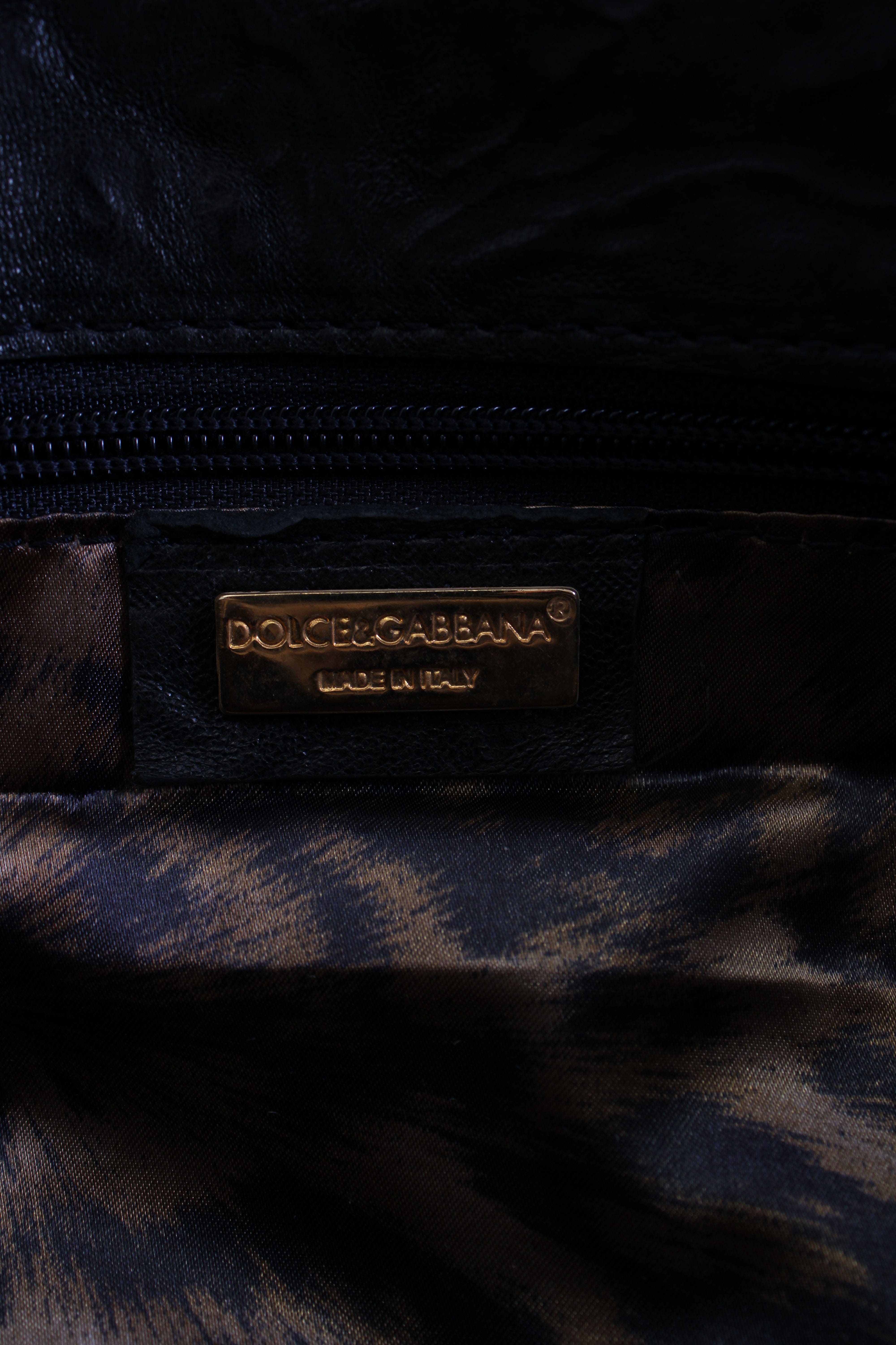 Dolce & Gabbana Dolce & Gabbana Leather shoulder bag gold detailing Black Small