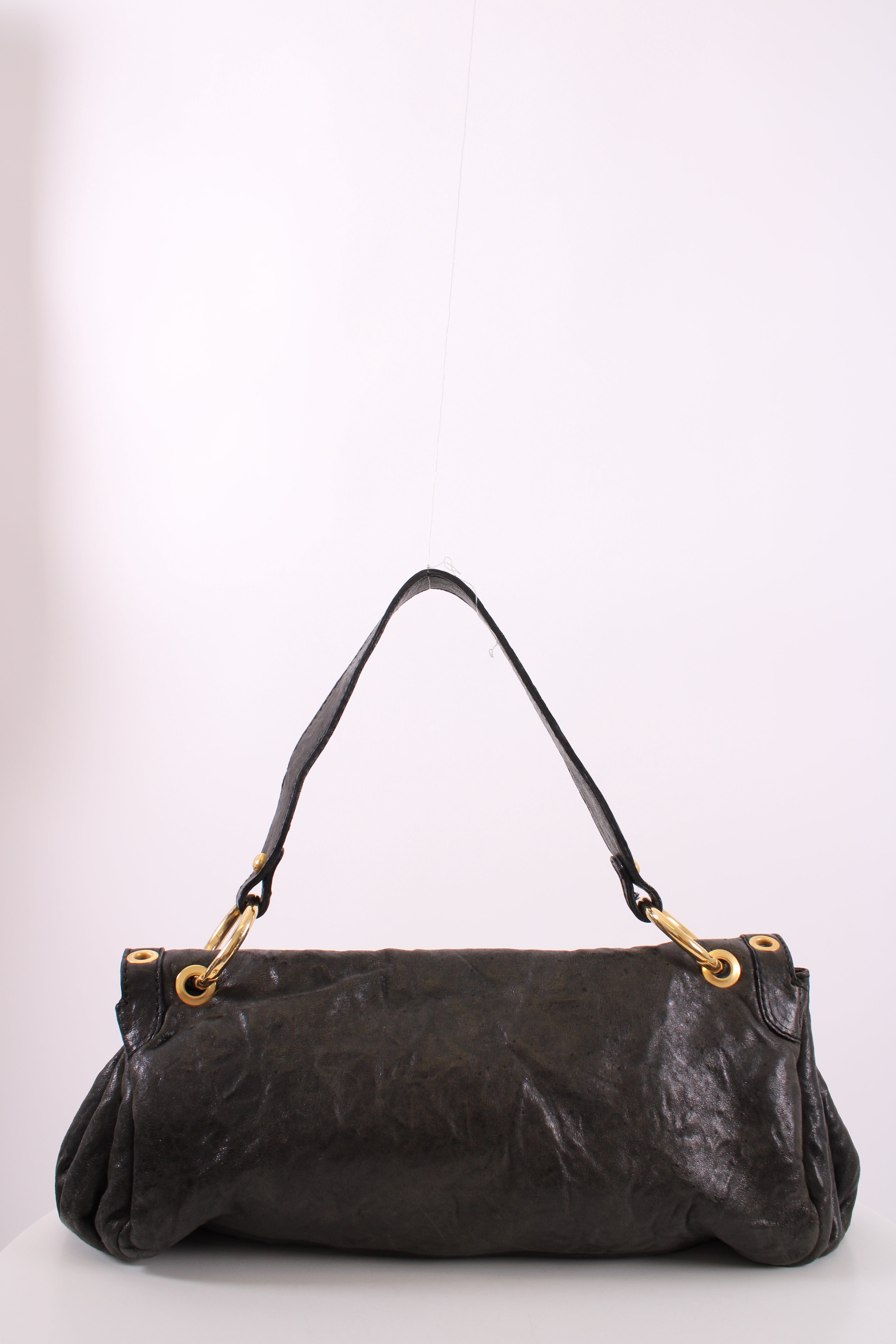 Dolce & Gabbana Dolce & Gabbana Leather shoulder bag gold detailing Black Small
