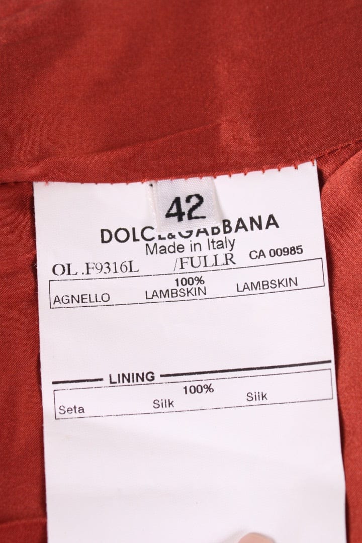 Dolce & Gabbana Dolce & Gabbana Leather Jacket Orange S