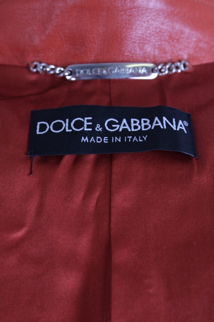 Dolce & Gabbana Dolce & Gabbana Leather Jacket Orange S