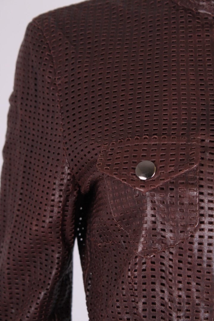 Dolce & Gabbana Dolce & Gabbana Mesh Leather Jacket Brown S