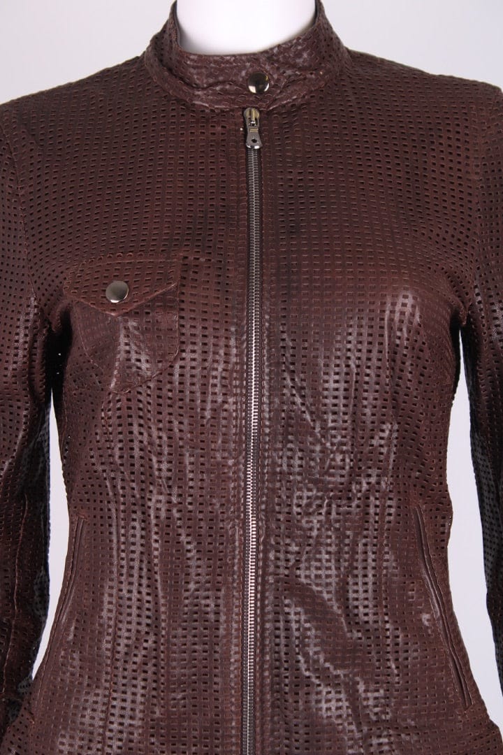 Dolce & Gabbana Dolce & Gabbana Mesh Leather Jacket Brown S