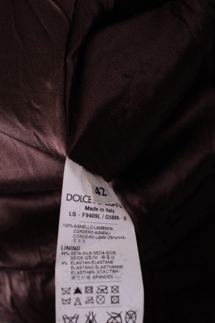 Dolce & Gabbana Dolce & Gabbana Mesh Leather Jacket Brown S