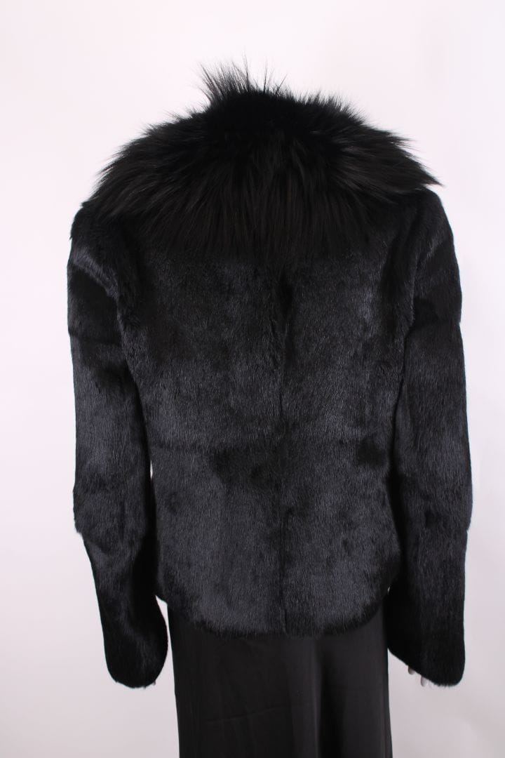 Dolce & Gabbana Dolce & Gabbana Rabbit and fox fur crop jacket Black S