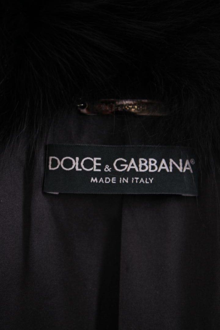 Dolce & Gabbana Dolce & Gabbana Rabbit and fox fur crop jacket Black S