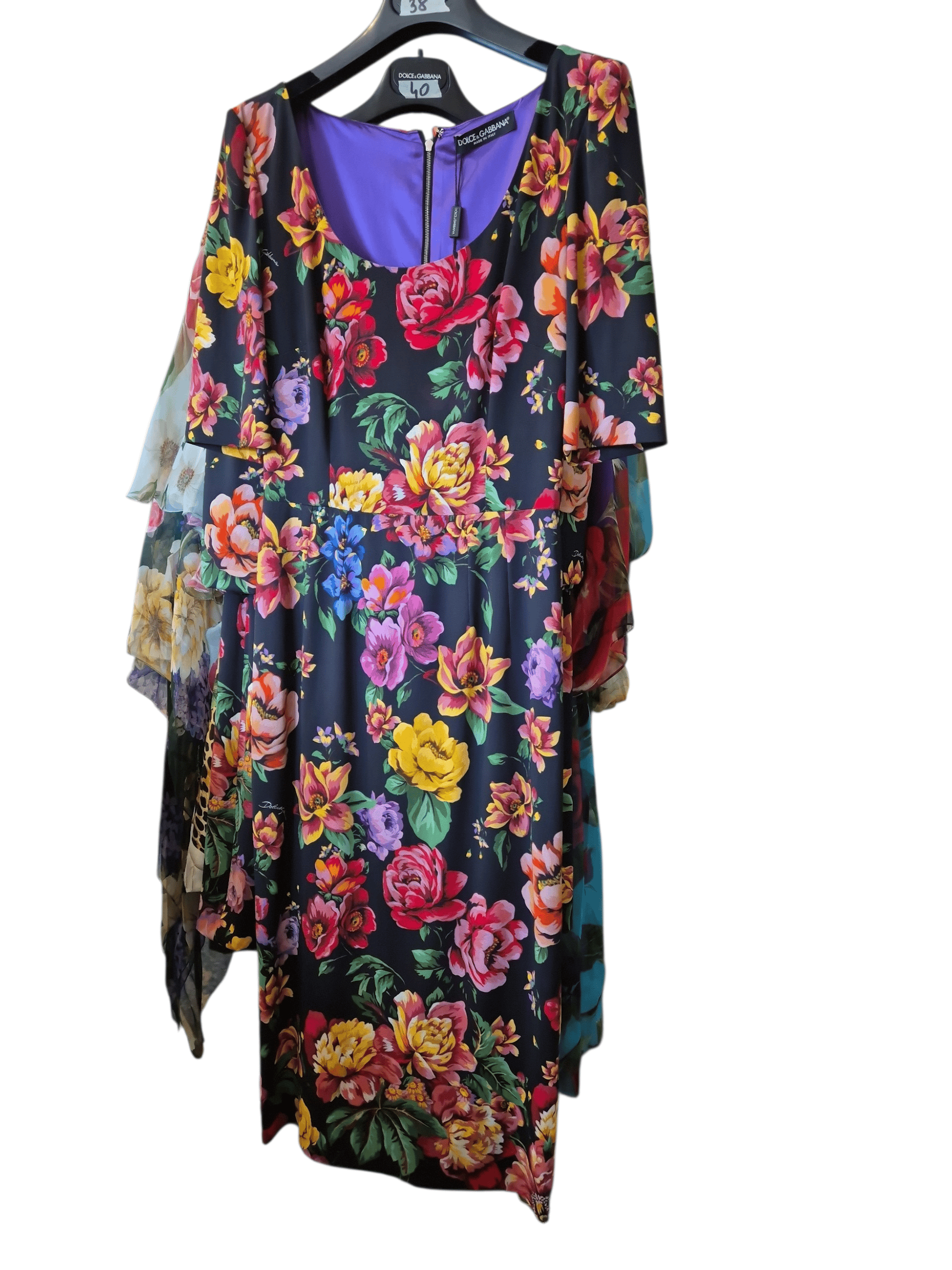 Dolce & Gabbana Dolce & Gabbana Dress Midi Short Sleeve Multicolour Flowers DG4210B