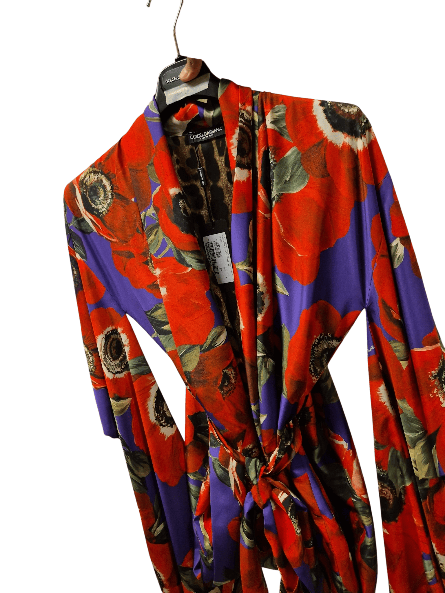 Dolce & Gabbana Dolce & Gabbana Dress Red And purple Floral deisgn leaopard Print Inside DG4225B