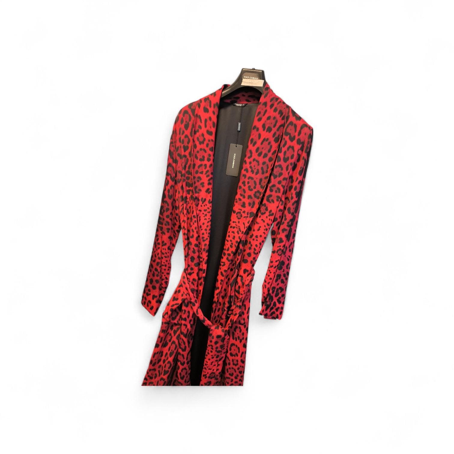 Dolce & Gabbana Dolce & Gabbana Red And Black Leopard Print Robe Dress DG4133B