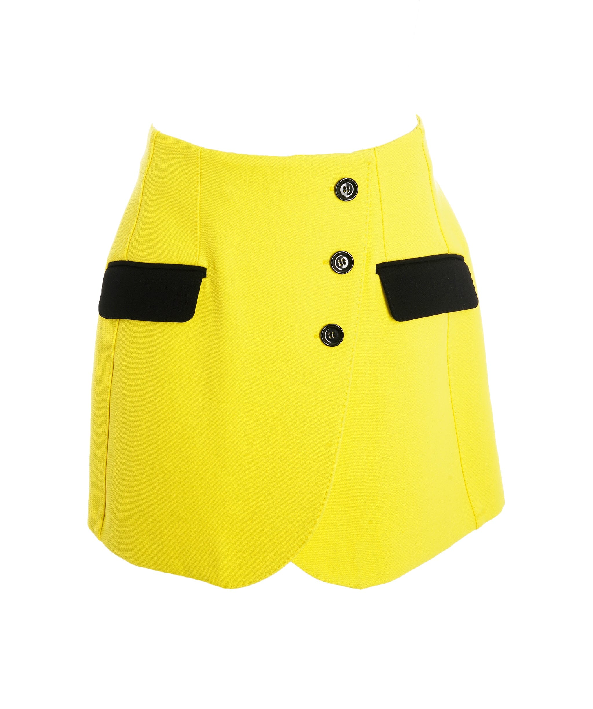 Dolce & Gabbana Skirt yellow buttons black Gonna 9007b