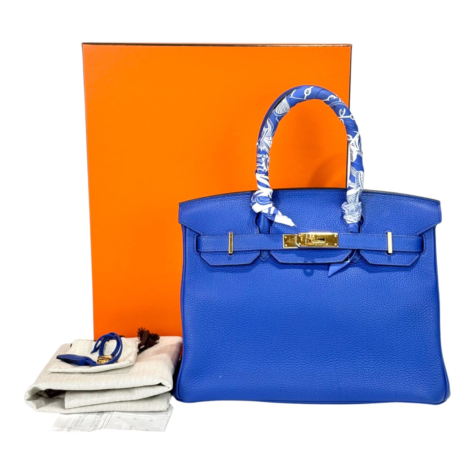 Hermes Birkin Blue Royal Togo Bag 30cm