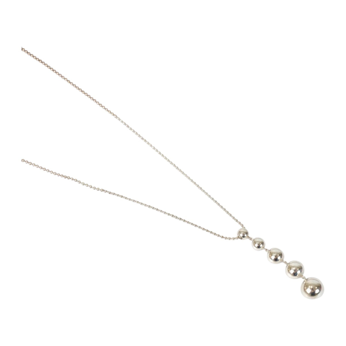 Tiffany & Co. Sterling Silver Graduated 5 Bead Drop Necklace
