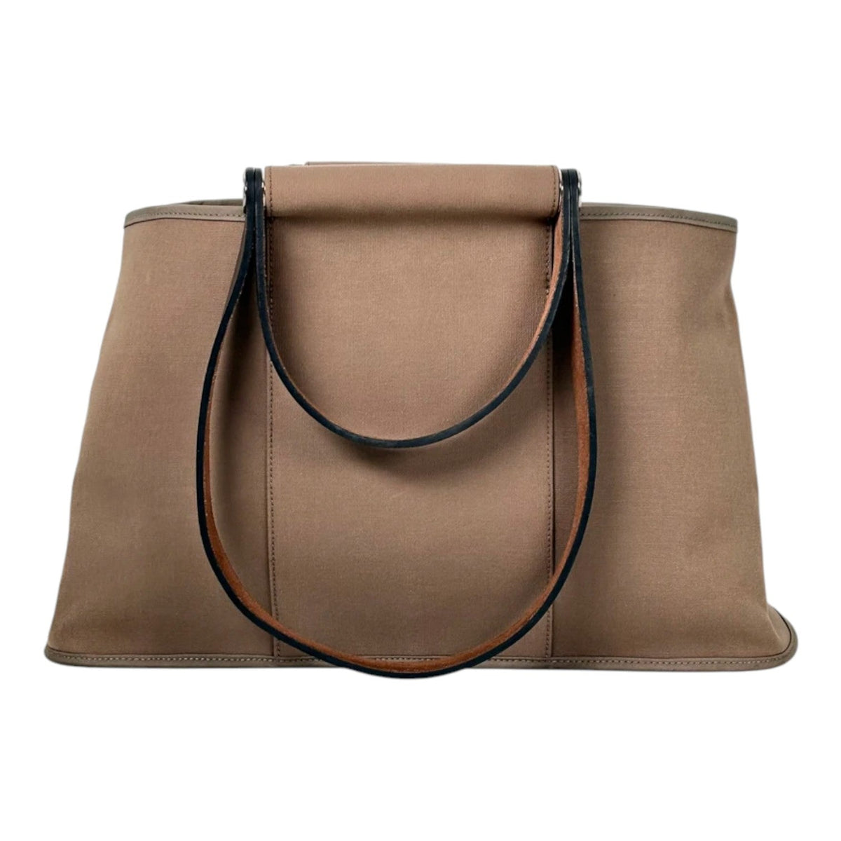 Hermes Etoupe Cabal Canvas Bag with Leather Handles